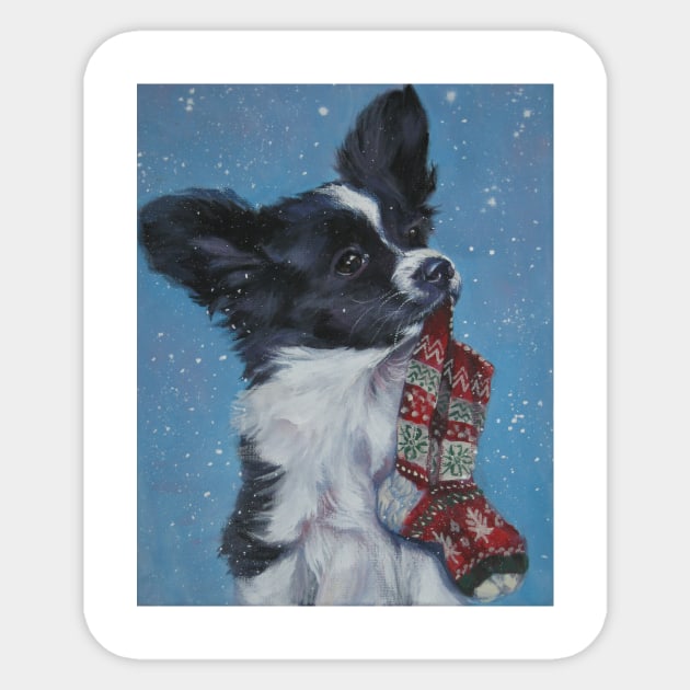 Papillon Christmas Fine Art Painting Sticker by LASHEPARD